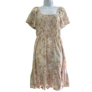 ✨ 3 for $18 ✨ Women’s Tropical Floral Tan Dress